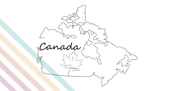 Canada Map with Stripes